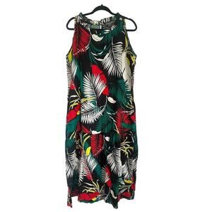 Tropical Print Midi Dress